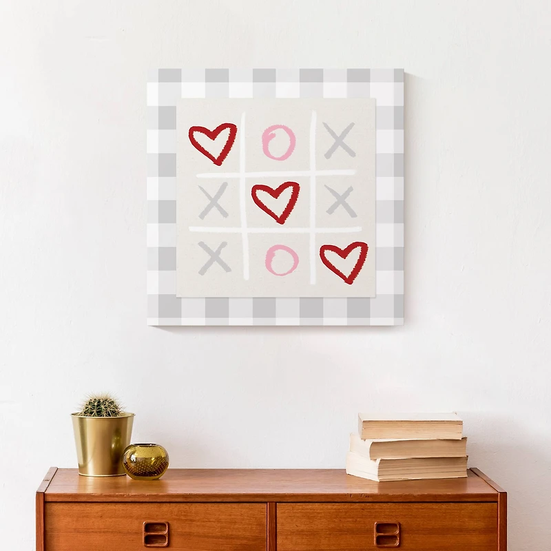 Tic Tac Toe Love Canvas Wall Art