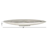 30" Silver Aluminum Modern Boat Tray