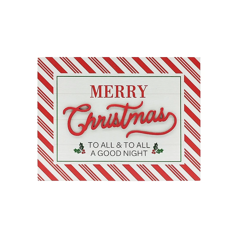7.75" Red & White Merry Christmas To All Sign Tabletop Décor by Ashland®