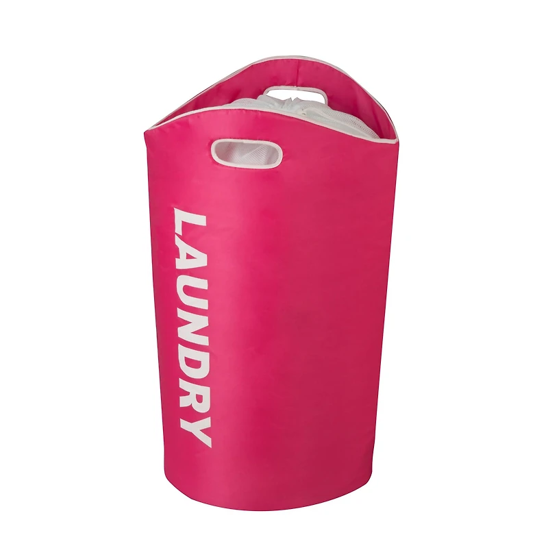 Honey Can Do Pink Graphic Laundry Basket
