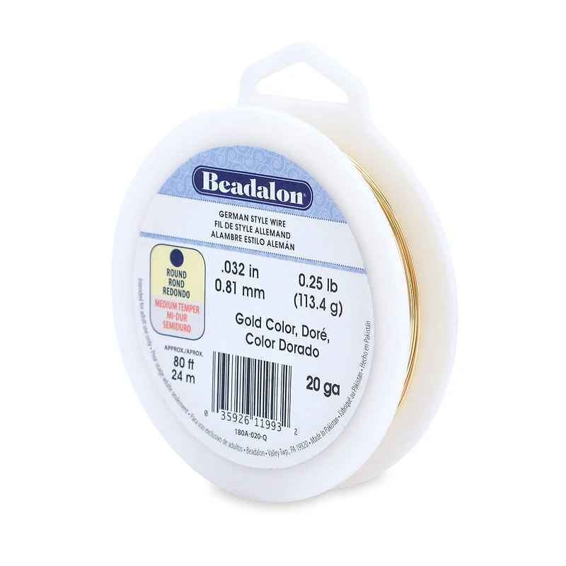 Beadalon® Gauge Gold Round German Style Wire
