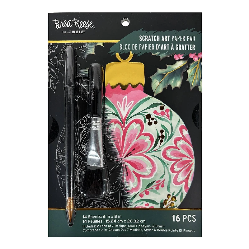 Brea Reese™ 6" x 8" Pastel Christmas Scratch Art Paper Pad