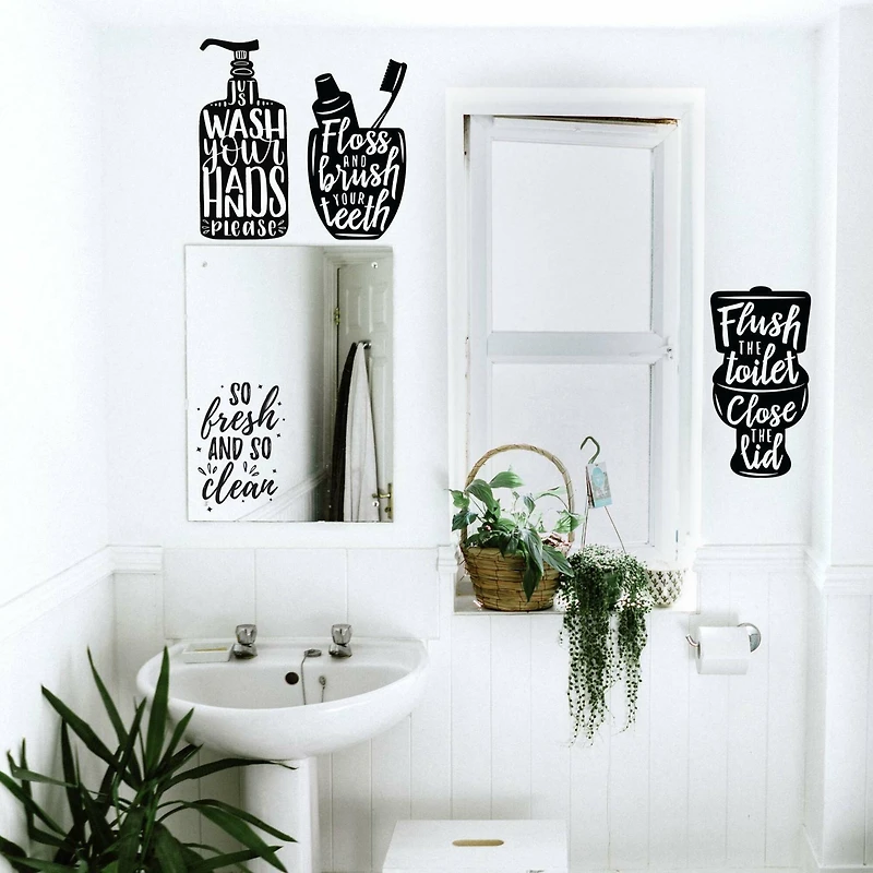 RoomMates Wash Your Hands Soap Quotes Peel & Stick Decals