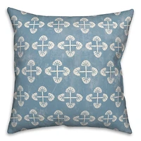 Blue Tribal Pattern Throw Pillow