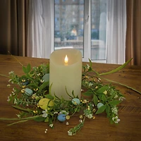 6" Spring Flowers & Eggs Candle Ring