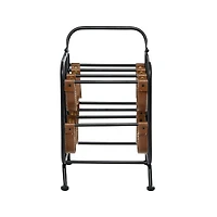 16" Black Metal Contemporary Wine Rack