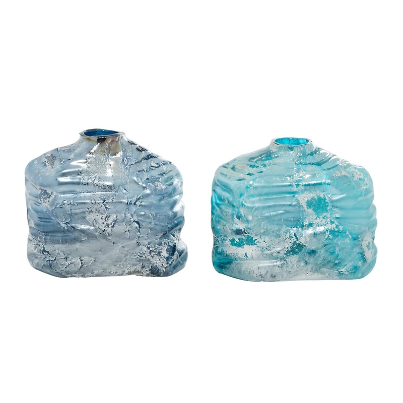 The Novogratz Blue Contemporary Glass Vase Set