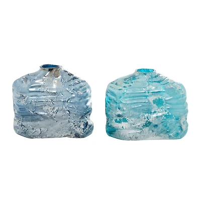 The Novogratz Blue Contemporary Glass Vase Set