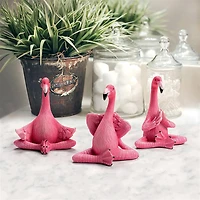 Design Toscano 5.5" Zen of Pink Flamingos Yoga Garden Statue Set