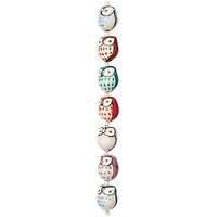 Multicolour Ceramic Owl Beads, 15mm by Bead Landing™