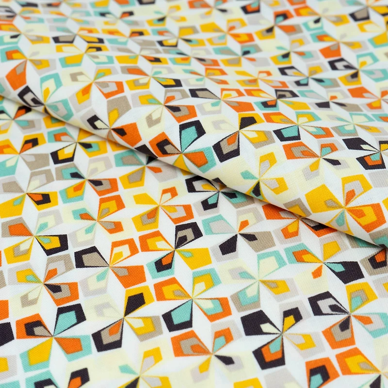 SINGER Retro White Cotton Fabric