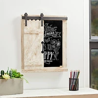 Glitzhome® 19.75" Farmhouse Wooden Chalkboard Barn Door