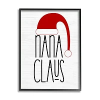 Stupell Industries Nana Claus Fun Santa Hat Phrase Framed Giclee Art