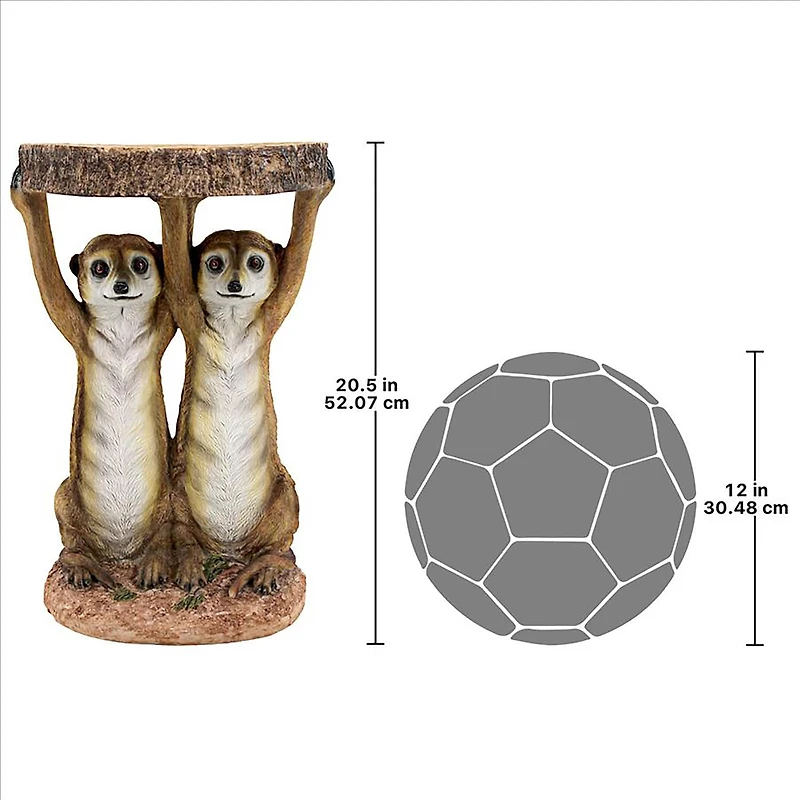 Design Toscano 20.5" Kalahari Meerkat Maitre d's Sculptural Side Table