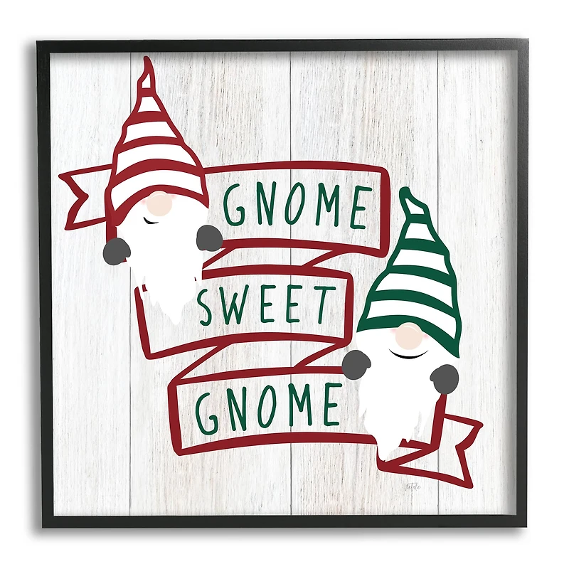 Stupell Industries Sweet Gnome Banner Phrase Framed Giclee Art