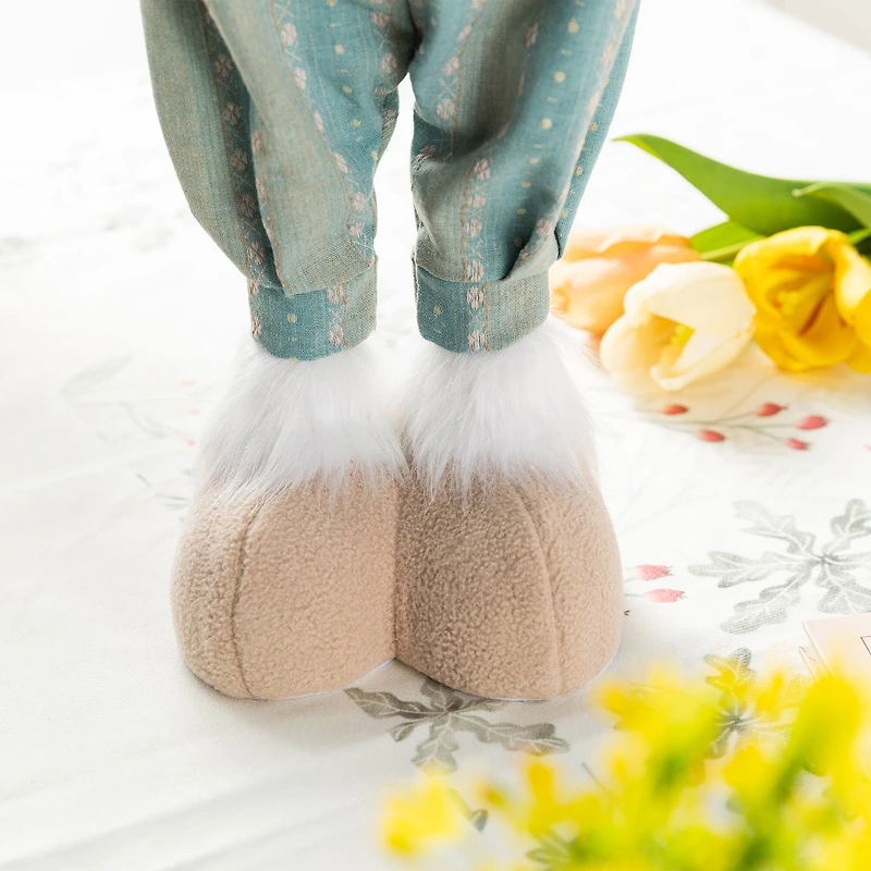 Glitzhome® 23"-32.75" Easter Fabric Boy Bunny with Telescoping Legs Figurine