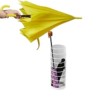 Mind Reader White Round Wire Basket Umbrella Stand