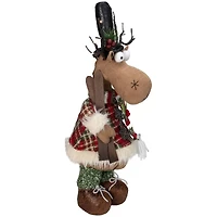 20" Standing Christmas Moose Figure with LED Antlers Tabletop Décor