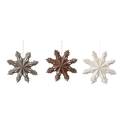 Hello Honey® 3 Pack 9" Folded Snowflake Recycled Paper Ornaments