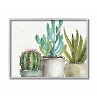 Stupell Industries Modern Succulents Gray Framed Wall Print