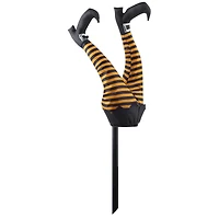 24" Orange & Black Animated Witch Kickers Yard Stake