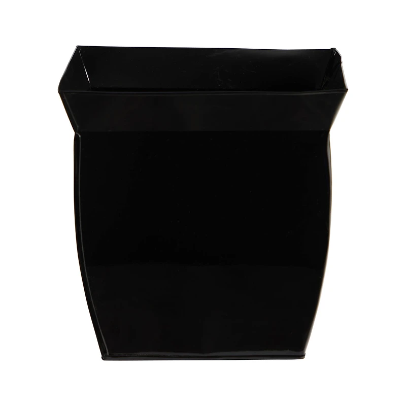 11.5" Black Fluted Metal Square Planter