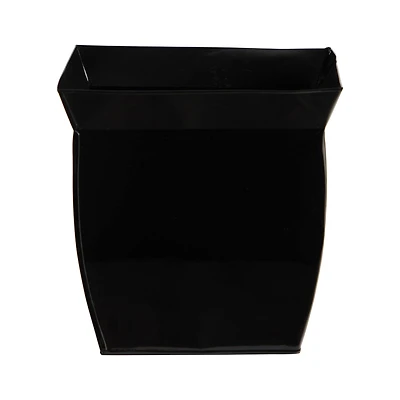11.5" Black Fluted Metal Square Planter