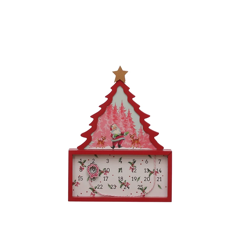 12" Red & White Christmas Tree with Santa Countdown Tabletop Décor by Ashland®