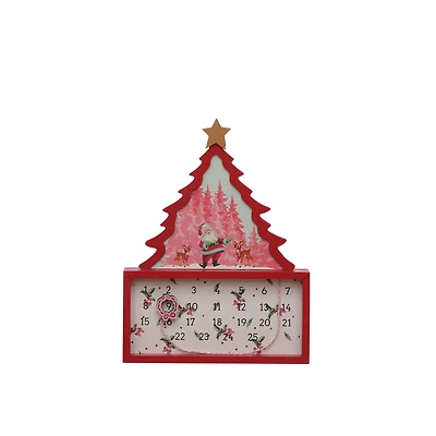 12" Red & White Christmas Tree with Santa Countdown Tabletop Décor by Ashland®