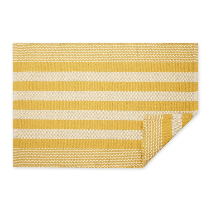 DII® Cabana Stripe Handwoven Recycled Yarn Rug