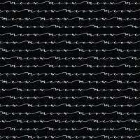 Eugene Textiles Black Meow Script Cotton Fabric