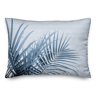 Striped Blue Palms Throw Pillow