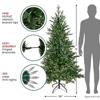 6ft. Pre-Lit Grande Spruce Medium Artificial Christmas Tree, Clear Lights