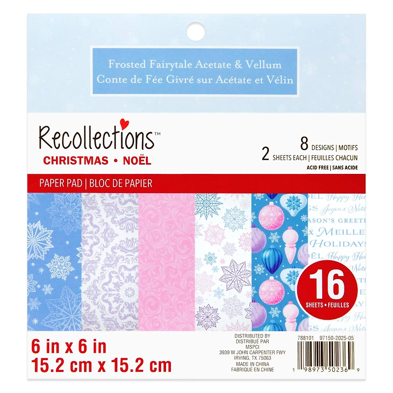 6" x 6" Frosted Fairytale Vellum & Acetate Paper Pad, 16 Sheets by Recollections™