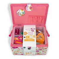 Dritz® Pink Floral Large Sewing Basket Kit
