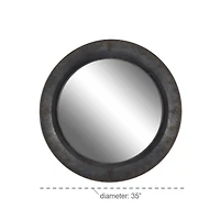 Gray Industrial Metal Wall Mirror