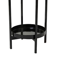 Black Metal Modern Planter, Set of 2" 31", 24"