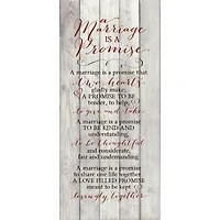 New Horizons A Marriage Is A Promise Wood Plaque