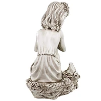 Design Toscano 17" Pausing by the Pond Little Girl Garden Statue