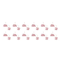 12ct. 3.75" Metal Holiday Sentiment Ornament Set