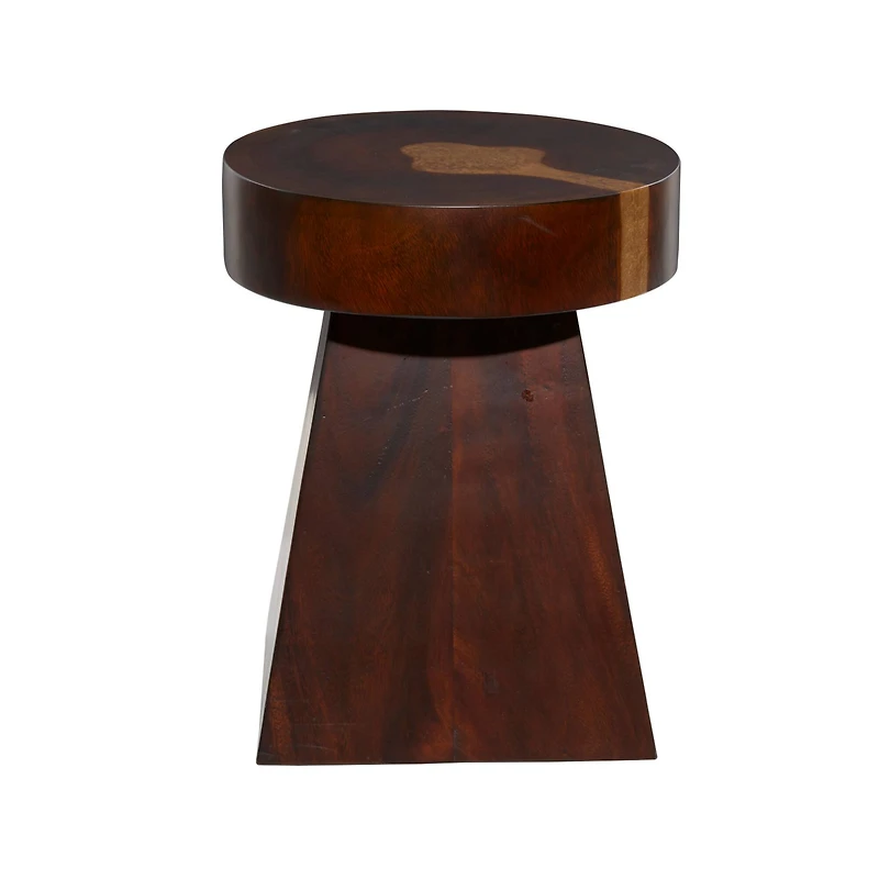 Brown Wood Contemporary Accent Table, 20" x 16" x 16"