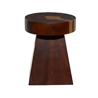 Brown Wood Contemporary Accent Table, 20" x 16" x 16"