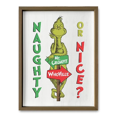 24" The Grinch Naughty or Nice Framed Print