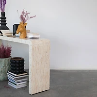 Hello Honey® 10" Round Matte Black Stoneware Waste Bins with Raised Dots & Removable Natural Acacia Wood Rim, 2ct.