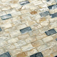 Set of 3" Black Mother of Pearl Coastal Tray, 24", 20", 16"