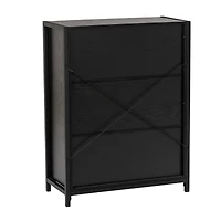 Glitzhome® 32" Black Double Door Modern Storage Floor Cabinet
