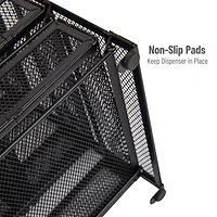 Mind Reader Network Collection 5-Compartment Black Metal Mesh Tea Bag Countertop Organizer