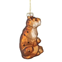 Orange & Black Glass Lion Ornament