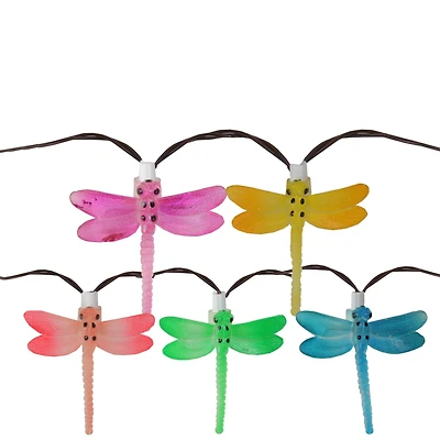 10ct. Multicolored LED Dragonfly Garden Patio String Lights