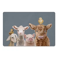 18" x 27" Baby Farm Animals on Slate Floor Mat